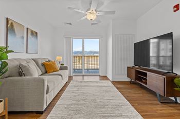 Living room with wooden floor